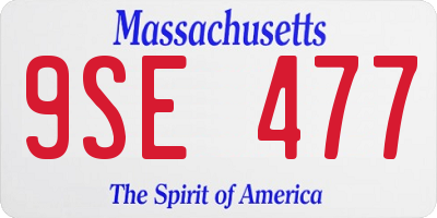 MA license plate 9SE477