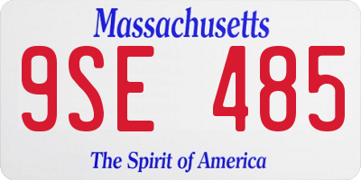 MA license plate 9SE485