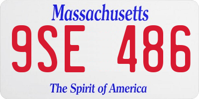 MA license plate 9SE486