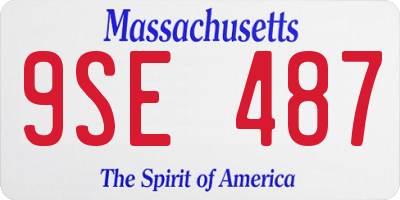 MA license plate 9SE487