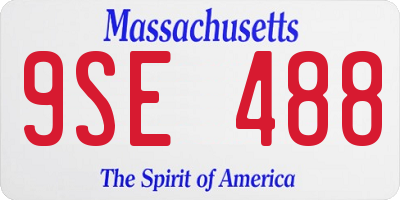 MA license plate 9SE488