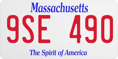 MA license plate 9SE490