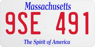 MA license plate 9SE491