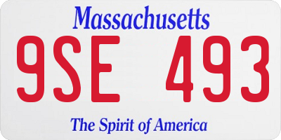 MA license plate 9SE493