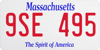 MA license plate 9SE495
