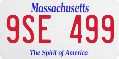 MA license plate 9SE499