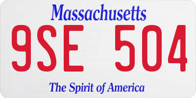 MA license plate 9SE504