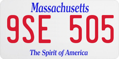 MA license plate 9SE505
