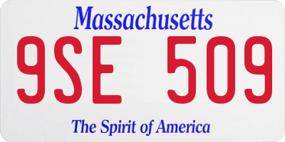 MA license plate 9SE509