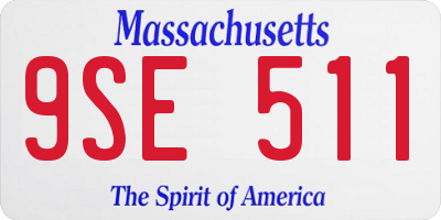 MA license plate 9SE511