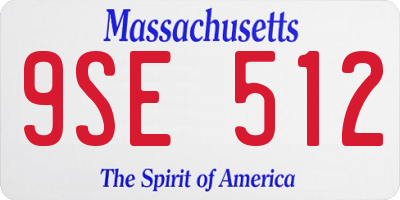 MA license plate 9SE512