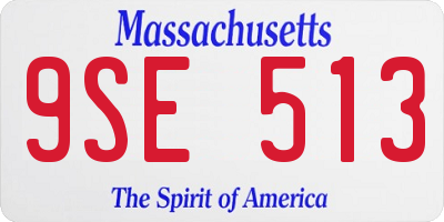 MA license plate 9SE513