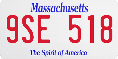 MA license plate 9SE518