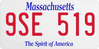 MA license plate 9SE519