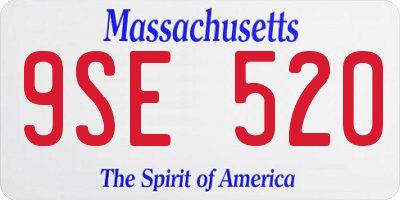 MA license plate 9SE520