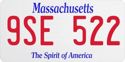 MA license plate 9SE522