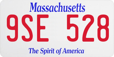 MA license plate 9SE528