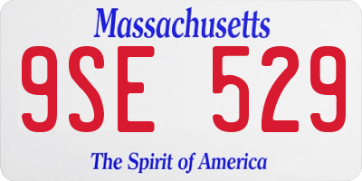 MA license plate 9SE529