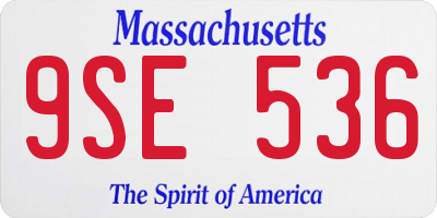 MA license plate 9SE536