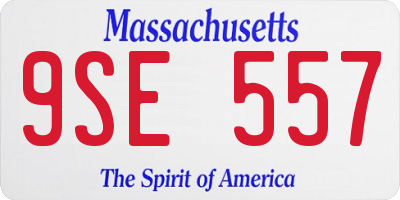 MA license plate 9SE557