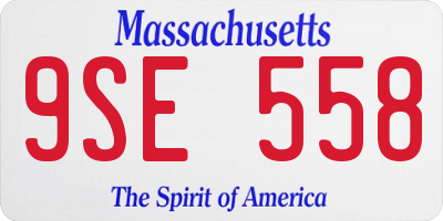 MA license plate 9SE558
