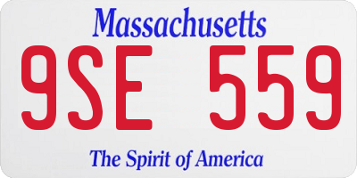 MA license plate 9SE559