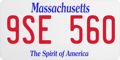 MA license plate 9SE560