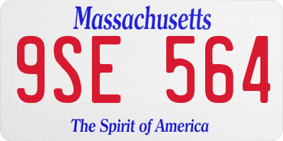 MA license plate 9SE564