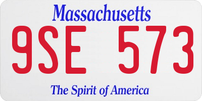 MA license plate 9SE573