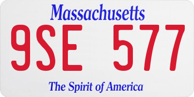 MA license plate 9SE577