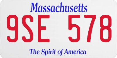 MA license plate 9SE578