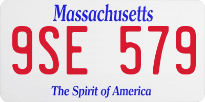 MA license plate 9SE579