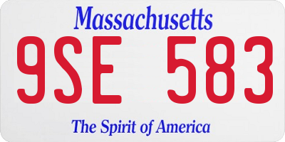 MA license plate 9SE583