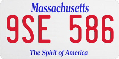 MA license plate 9SE586