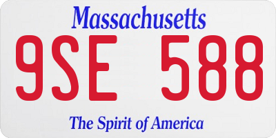 MA license plate 9SE588