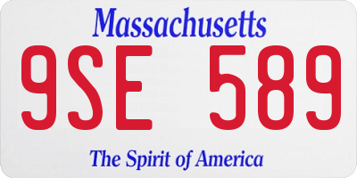 MA license plate 9SE589