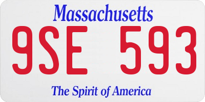 MA license plate 9SE593