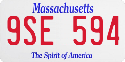 MA license plate 9SE594
