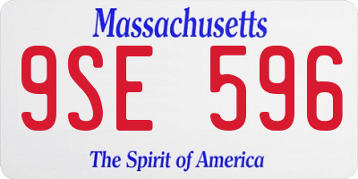 MA license plate 9SE596
