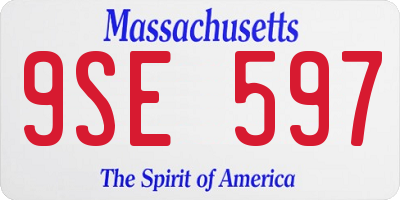 MA license plate 9SE597