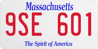 MA license plate 9SE601