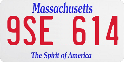 MA license plate 9SE614