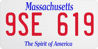 MA license plate 9SE619