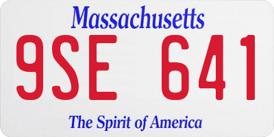 MA license plate 9SE641