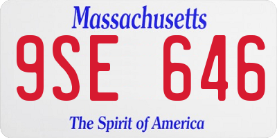 MA license plate 9SE646