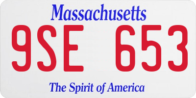 MA license plate 9SE653