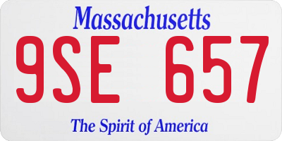 MA license plate 9SE657