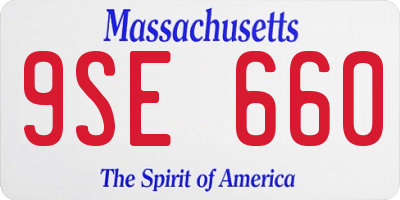 MA license plate 9SE660