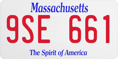 MA license plate 9SE661