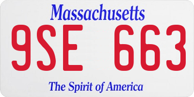 MA license plate 9SE663